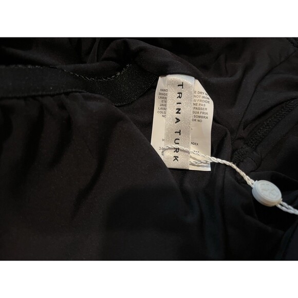 Trina Turk womens Black Monaco Ruffle One Piece Swimsuit size 6 list $154 - Picture 8 of 9